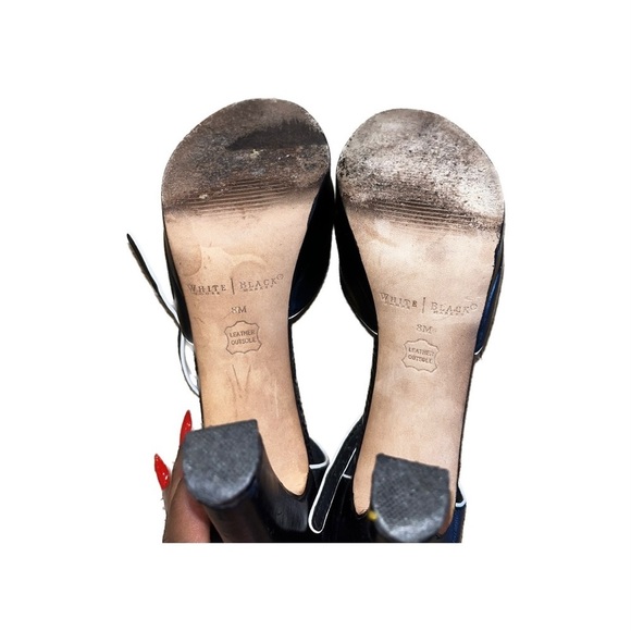 WHITE HOUSE BLACK MARKET Leather Peep Toe Ankle Strap Dressy High Heels Sz 8 - Picture 7 of 7